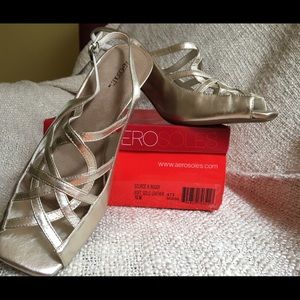 NEW Gold sling back shoes